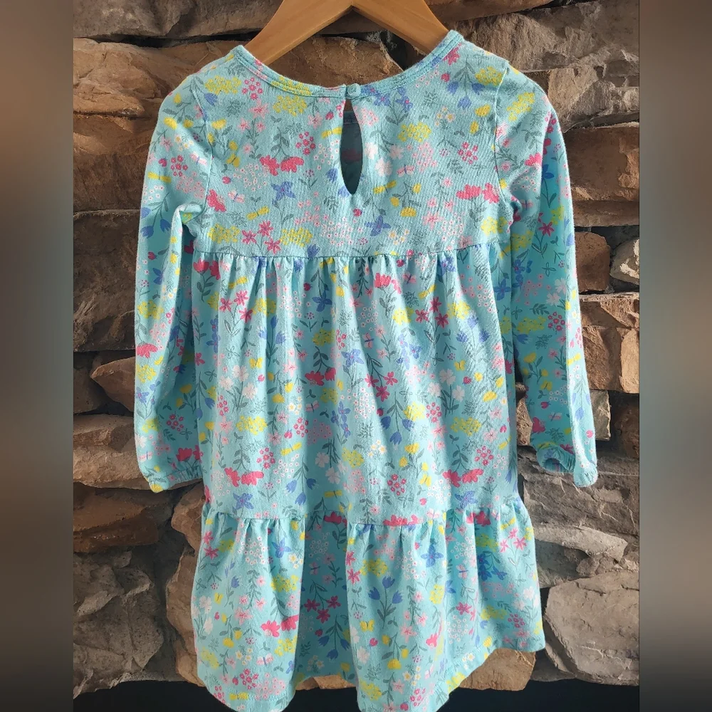 Blue Floral Tierred Dress